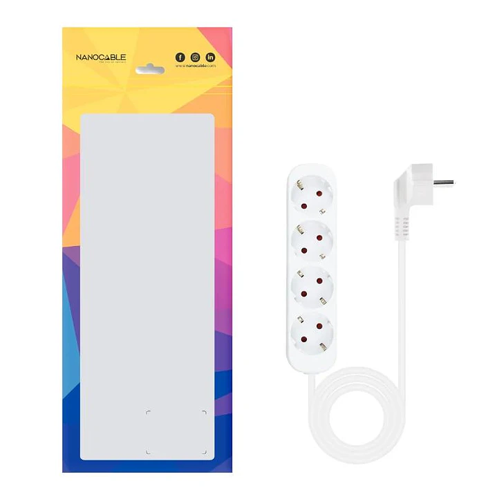 Nanocable Regleta de Enchufes 4 Tomas 1.4 m Blanco 3