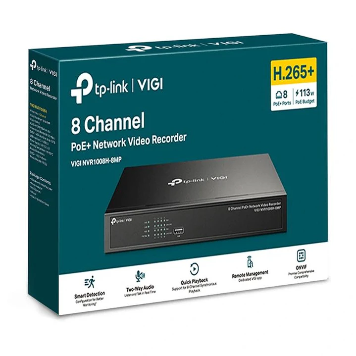 VIGI Grabador IP NVR1008H-8MP Rack 01 HDD 08 C PoE 3