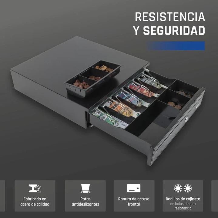 iggual Cajón Portamonedas IRON-30 42cm 5+5 negro 3