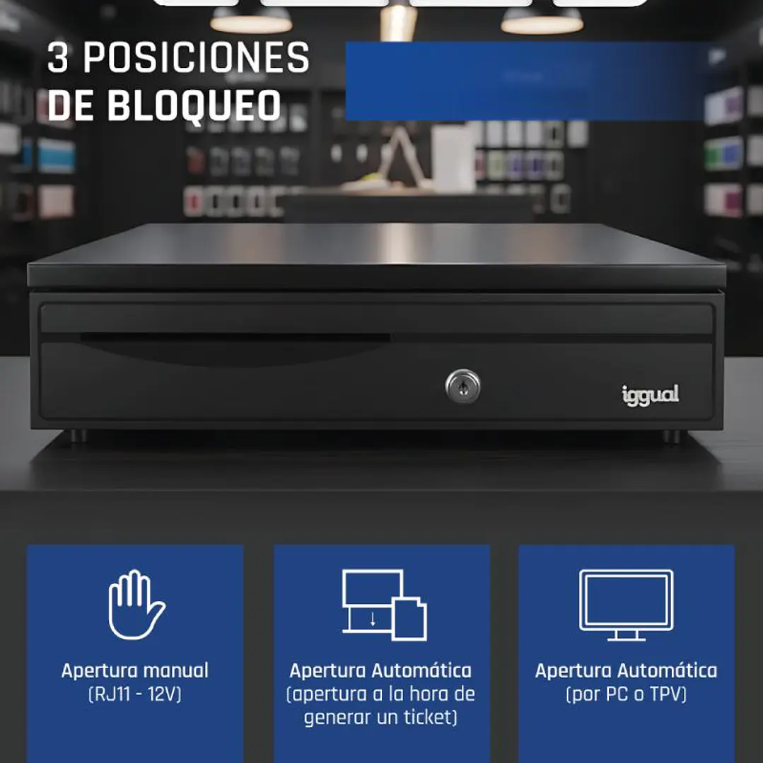 iggual Cajón Portamonedas IRON-30 42cm 5+5 negro 4