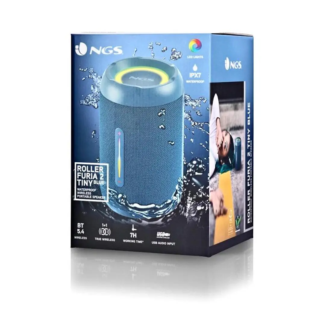 NGS  Altavoz Furia 2 Blue BT Rgb IPX7 4