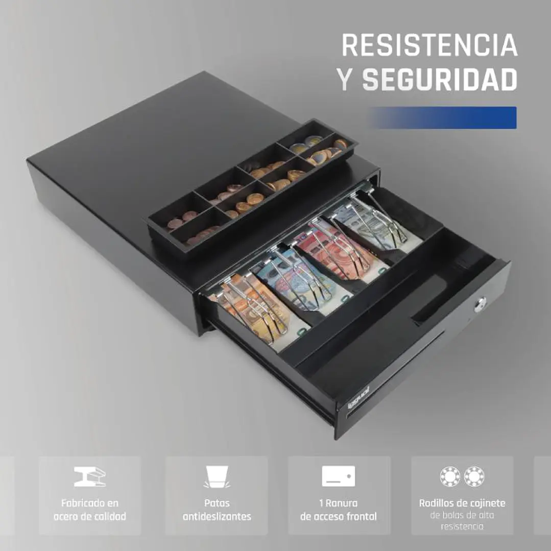 iggual Cajón Portamonedas IRON-15 37cm 4+8 negro 3