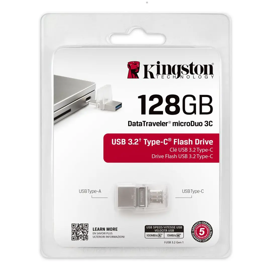 Kingston DataTraveler MicroDuo 3C 128GB USB3.2 4