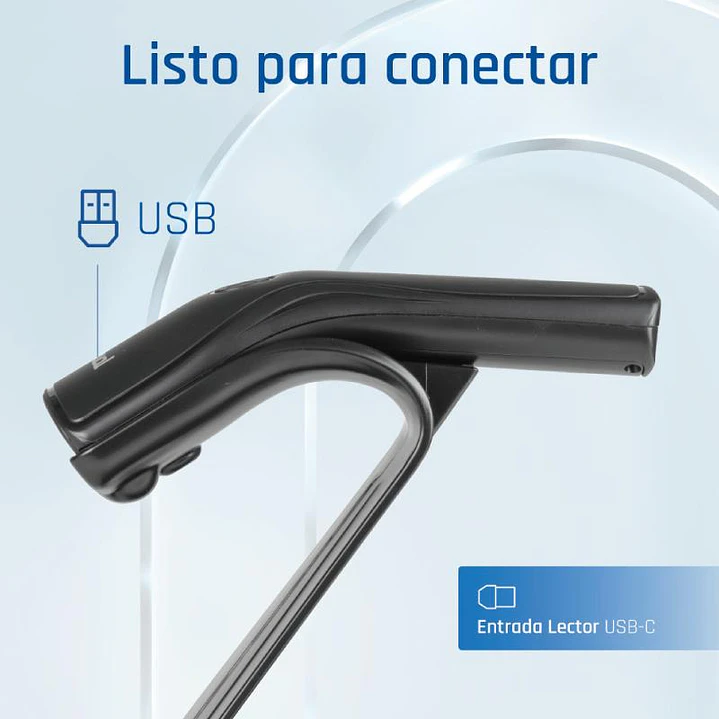 iggual Lector código barras 2D USB botón soporte 3