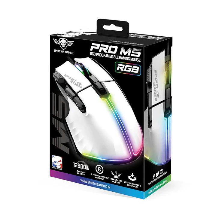 Spirit of Gamer Raton Souris Pro M5 Blanco 2