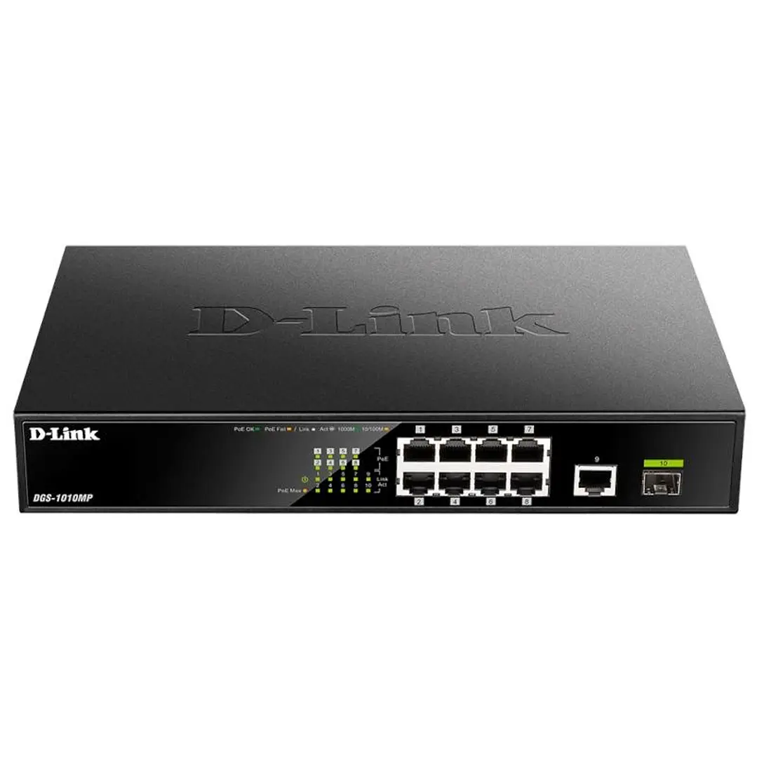 D-Link DGS-1010MP/E Switch 8xG PoE 1xG Up 1xG SFP 1