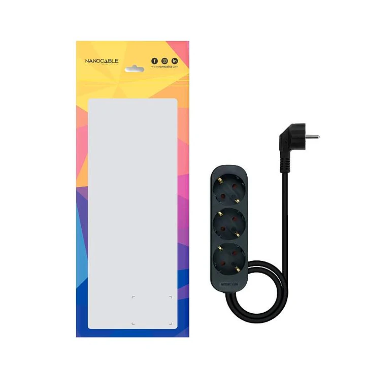 Nanocable Regleta de Enchufes 3 Tomas 1.4 m Negro 3