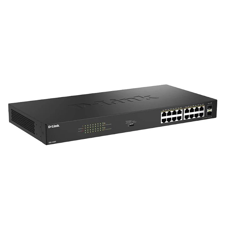 D-Link DGS-1018P/E Switch 16xGbE PoE+ 2xSFP 2