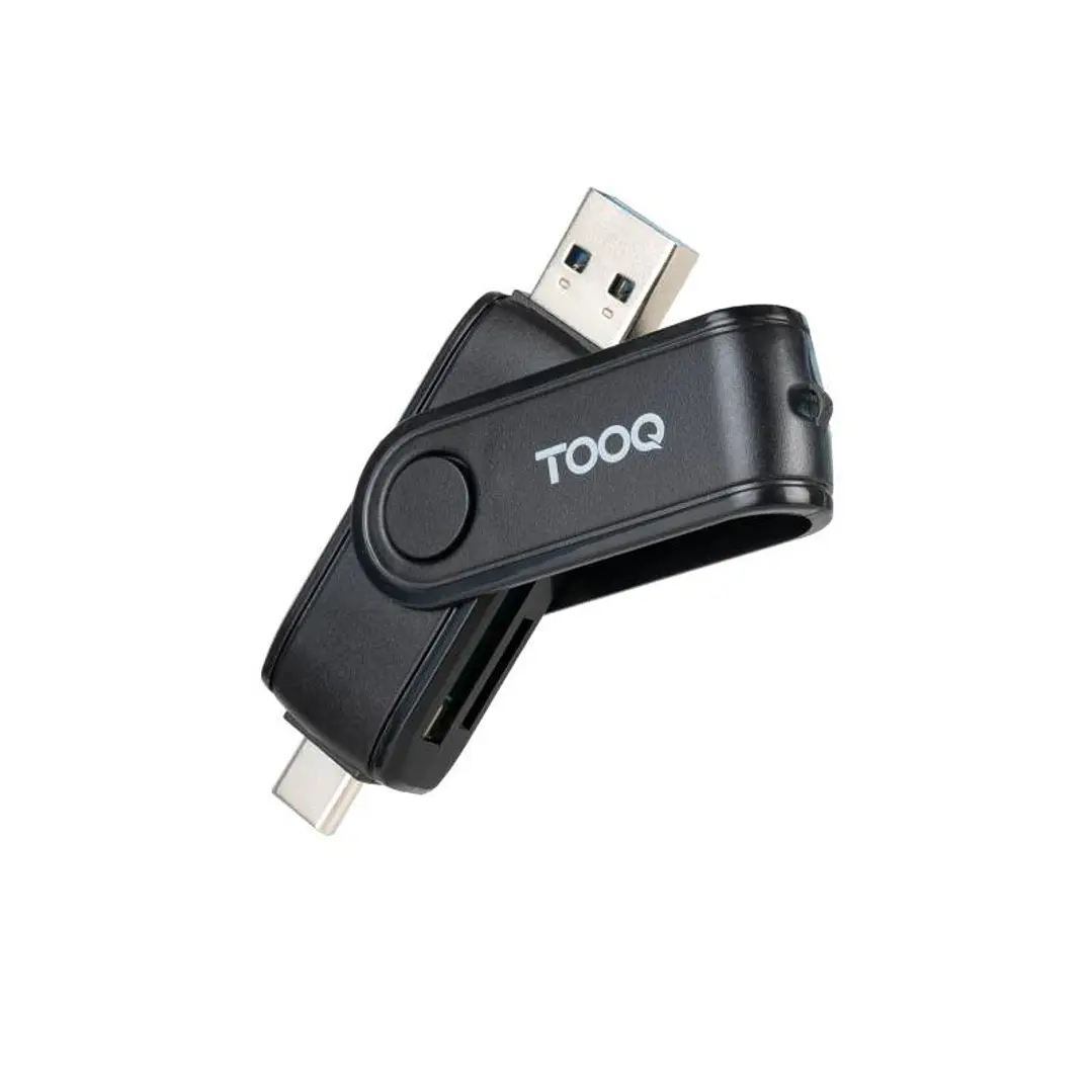 Tooq TQR-3003B Lector USB-C 2.0+USB-A 3.0 SD/TF 1
