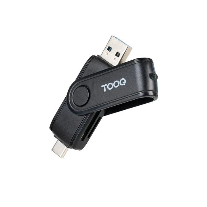 Tooq TQR-3003B Lector USB-C 2.0+USB-A 3.0 SD/TF 1