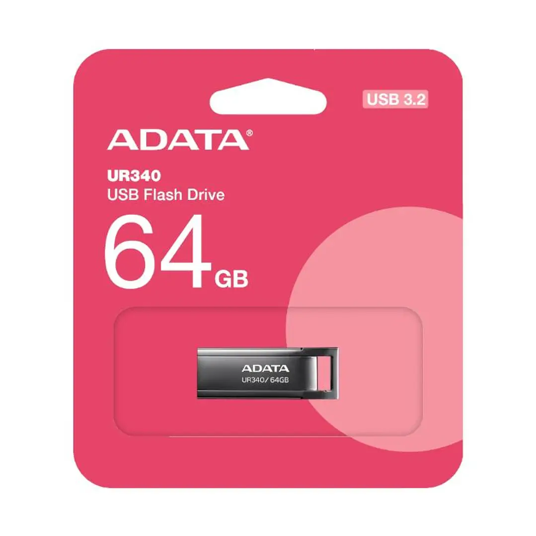 ADATA Lapiz USB UR340 64GB USB 3.2 Metal Black 4