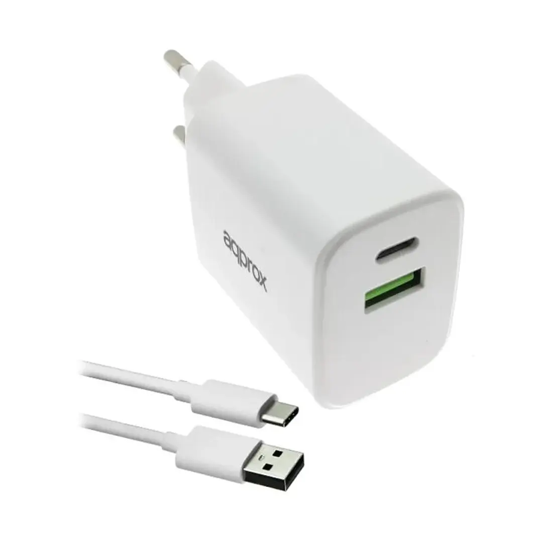 APPROX CARGADOR 35W QC 1 X USB A+ 1 X USB C+CABLE 1