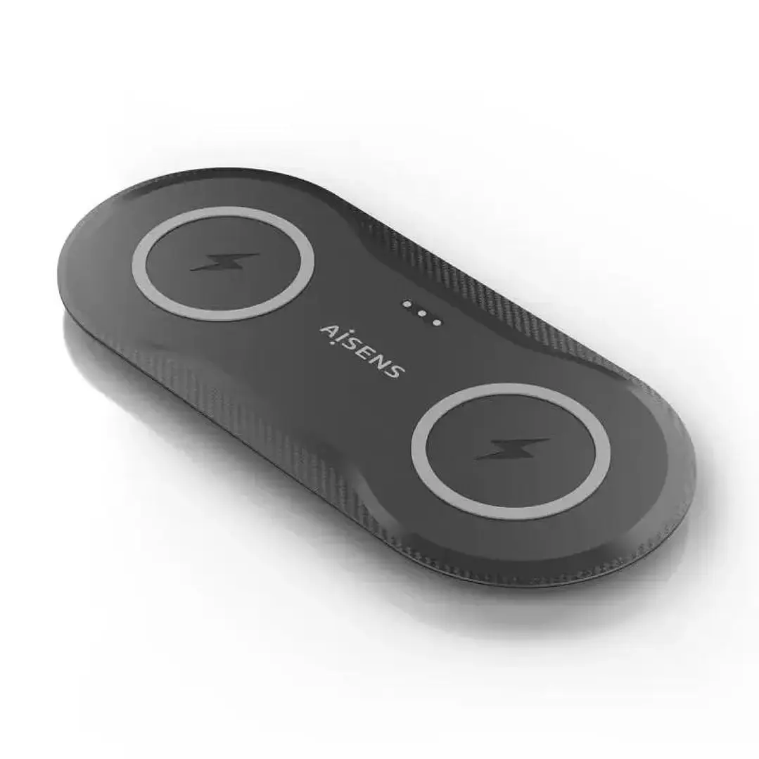 Aisens Cargador Inalámbrico USBC 15W 2 en 1 Negro 1