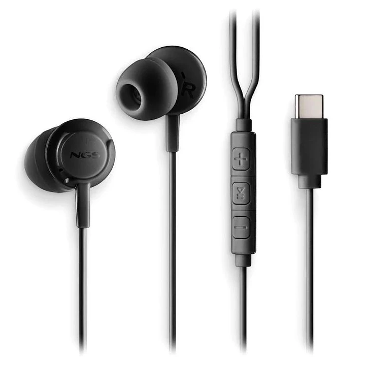 NGS Auricular Negro Estéreo USB-C Con Cable 2