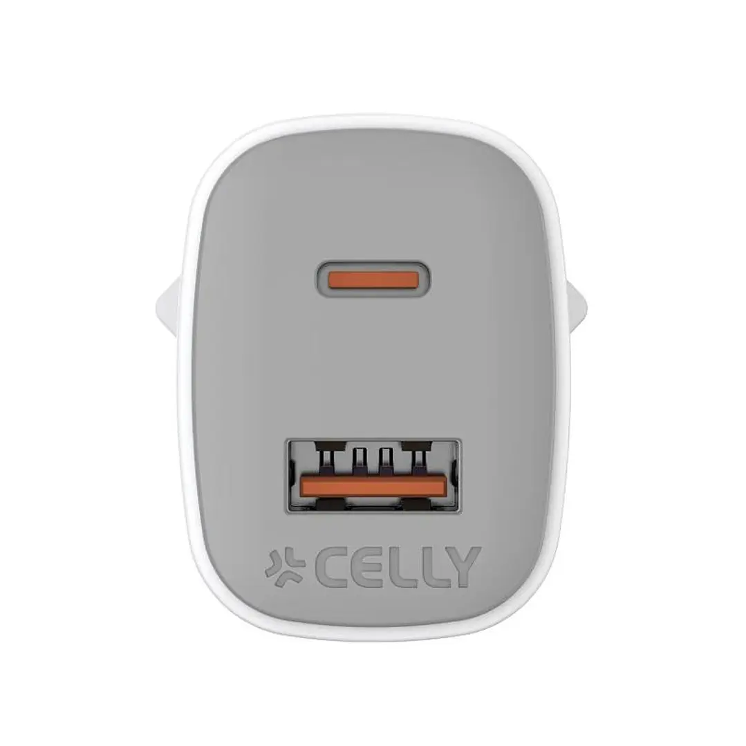 Celly Cargador Gan  1USB 1USBC 35w WH 3