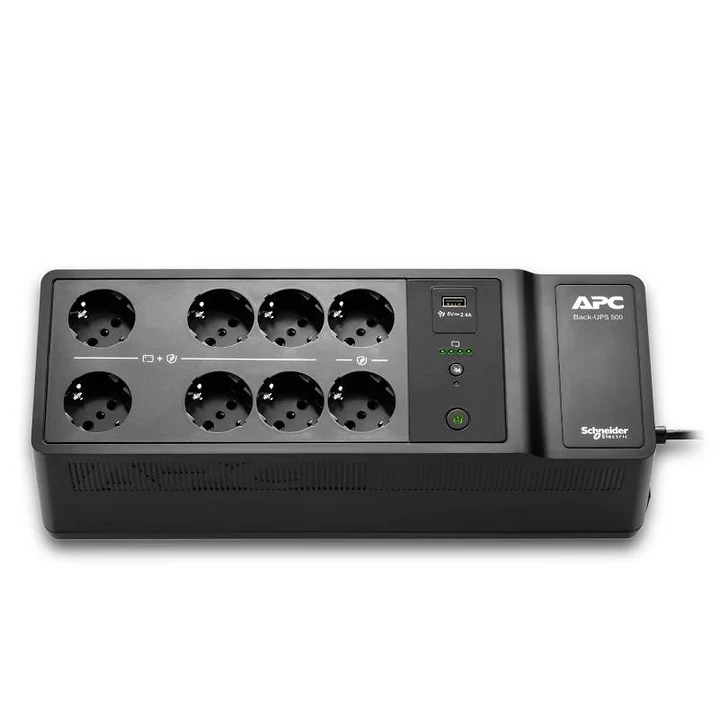 APC Back-UPS  500VA/300W 8 Schuko 1 USB A 2