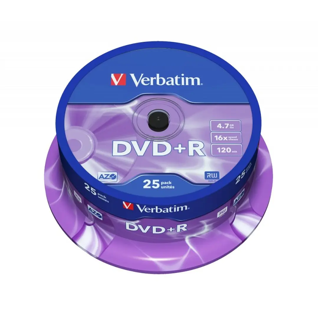 Verbatim DVD+R 4.7GB 16x Tarrina 25Uds 1