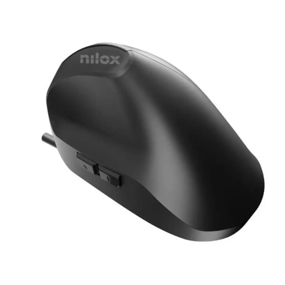 Nilox Ratón Vertical 3600 DPI, 6 botones, negro 3