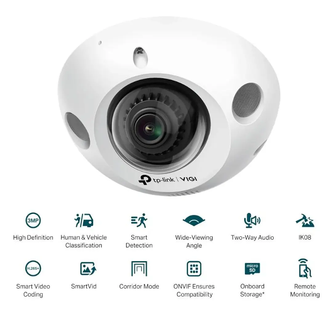 VIGI Cámara IP C230I Mini Dome 3MP Plástico IR 2.8 2