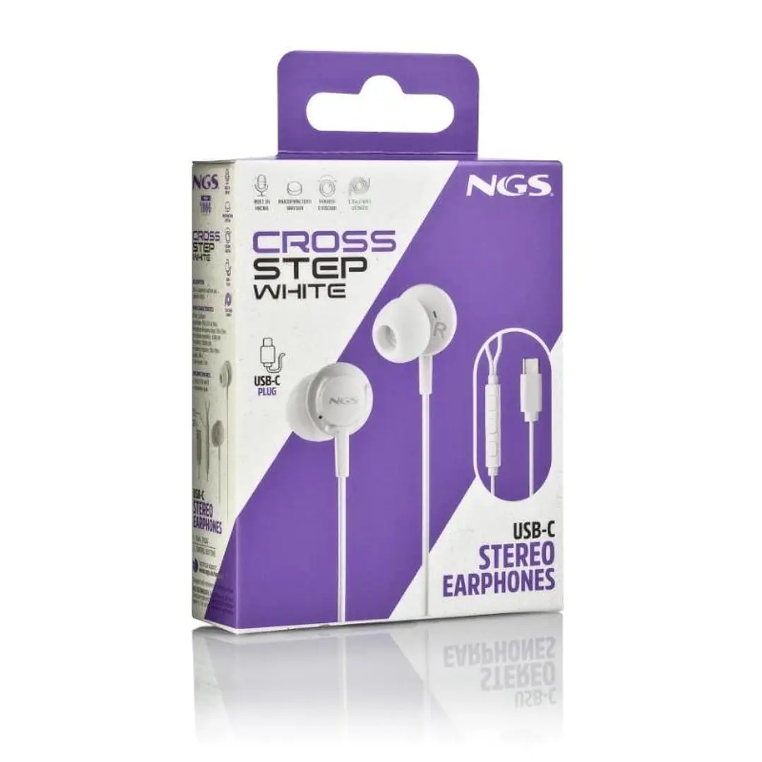 NGS Auricular Blanco Estéreo USB-C con cable 4