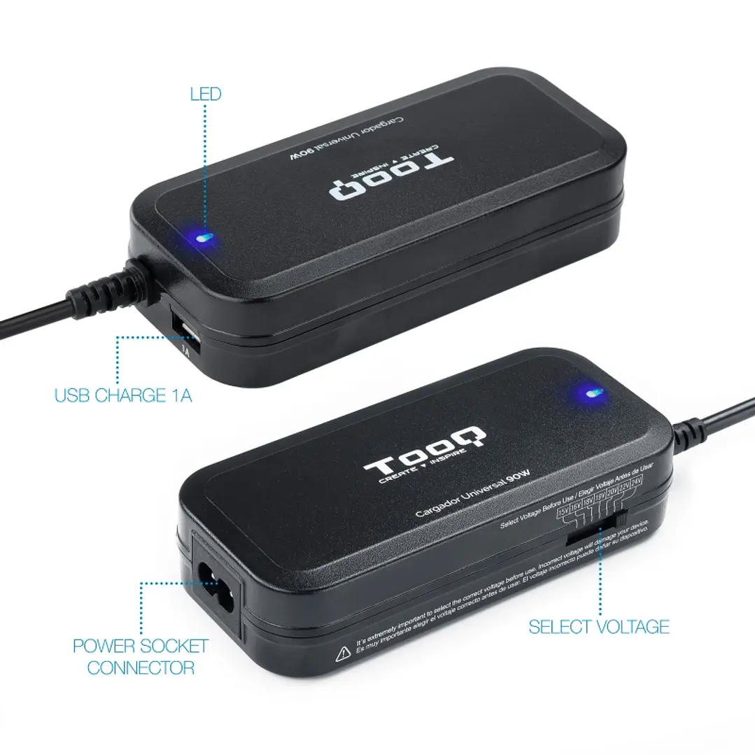 Tooq Cargador portátil 90W manual 12 conectores 2