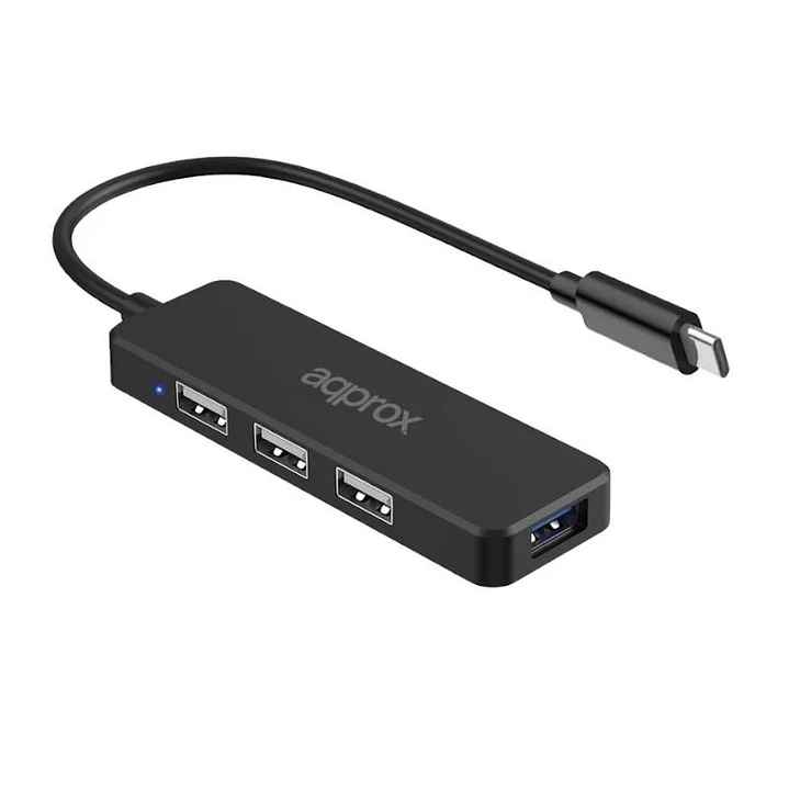 APPROX Hub USB Tipo-C 3USB 2.0 + 1Puerto USB 3.0 1