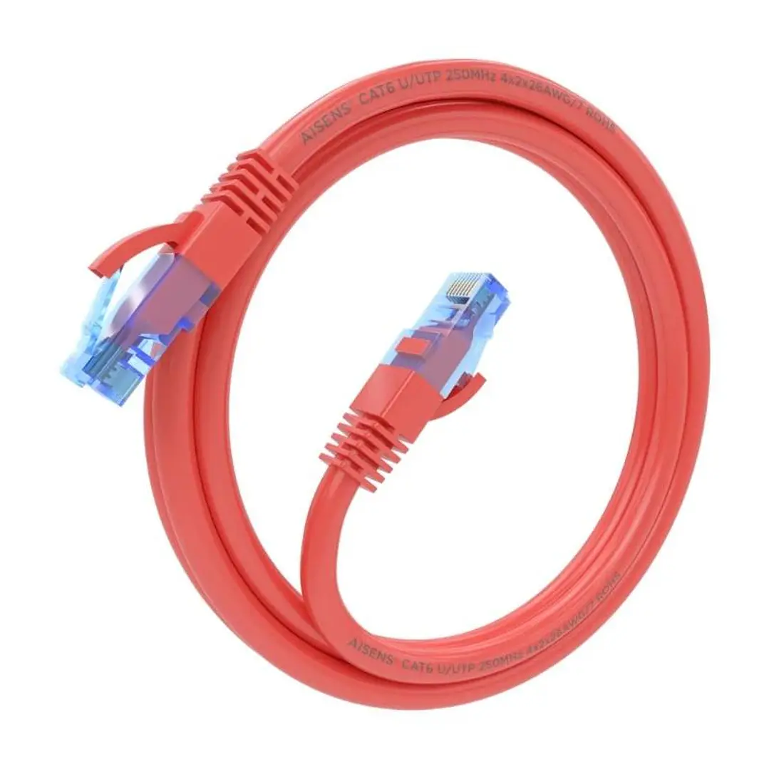 Aisens Cable RJ45 CAT.6 UTP AWG26 CCA Rojo 1.0m 3