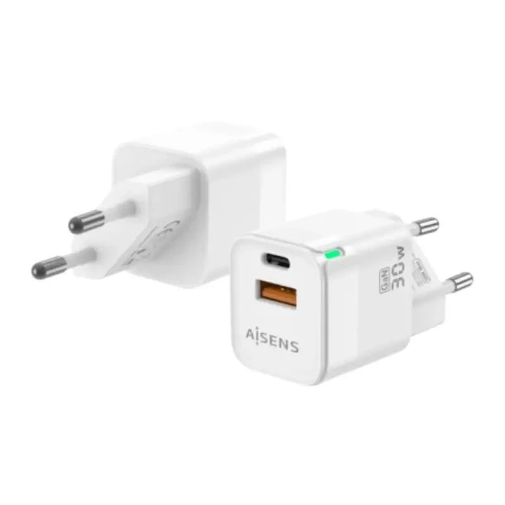 Aisens Cargador GaN 30W USB-C PD3.0 QC4.0 USB-A 1