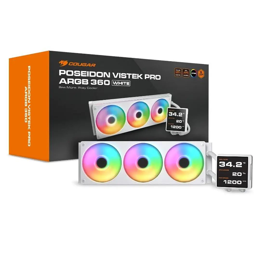 Cougar Ref. Liq Poseidon Vistek Pro ARGB 360 White 4