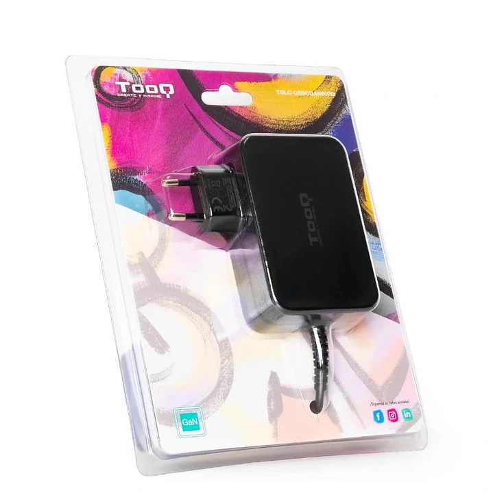 Tooq Cargador portatil GAN USB-C PD 90W Negro 2