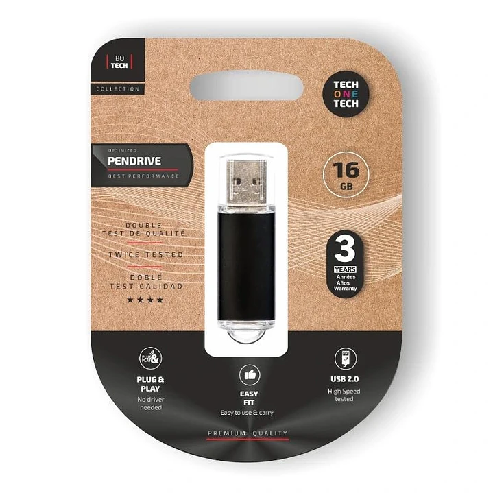 TECH ONE TECH Basic Pendrive 16Gb USB 2.0 Negro 1