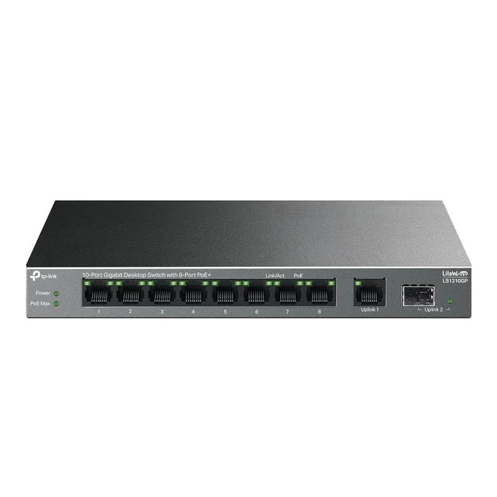 TP-Link LS1210GP Switch 8xG PoE+ 1xGb 1xSFP 61W 1