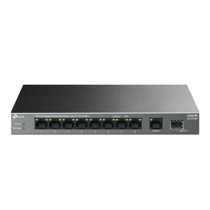 TP-Link LS1210GP Switch 8xG PoE+ 1xGb 1xSFP 61W 4