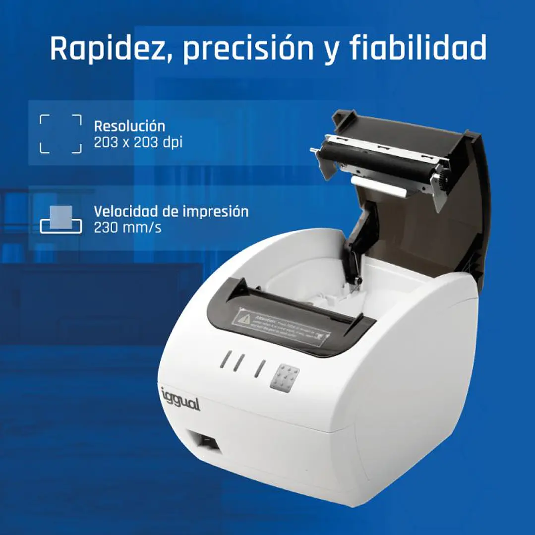 iggual Impresora térmica TP EASY 80W USB+RJ11 blan 2