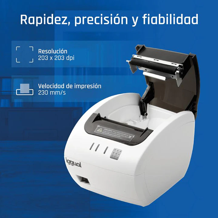 iggual Impresora térmica TP EASY 80W USB+RJ11 blan 2