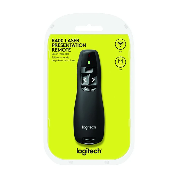 Logitech R400 Wireless Presenter + puntero láser 3