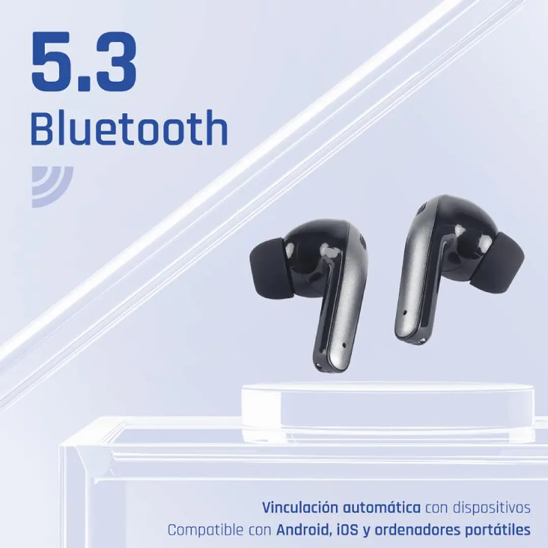 iggual Auriculares inalámbricos TWS Bluetooth negr 2