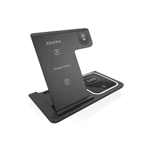 Aisens Cargador Inalámbrico USBC 15W 3 en 1 compac