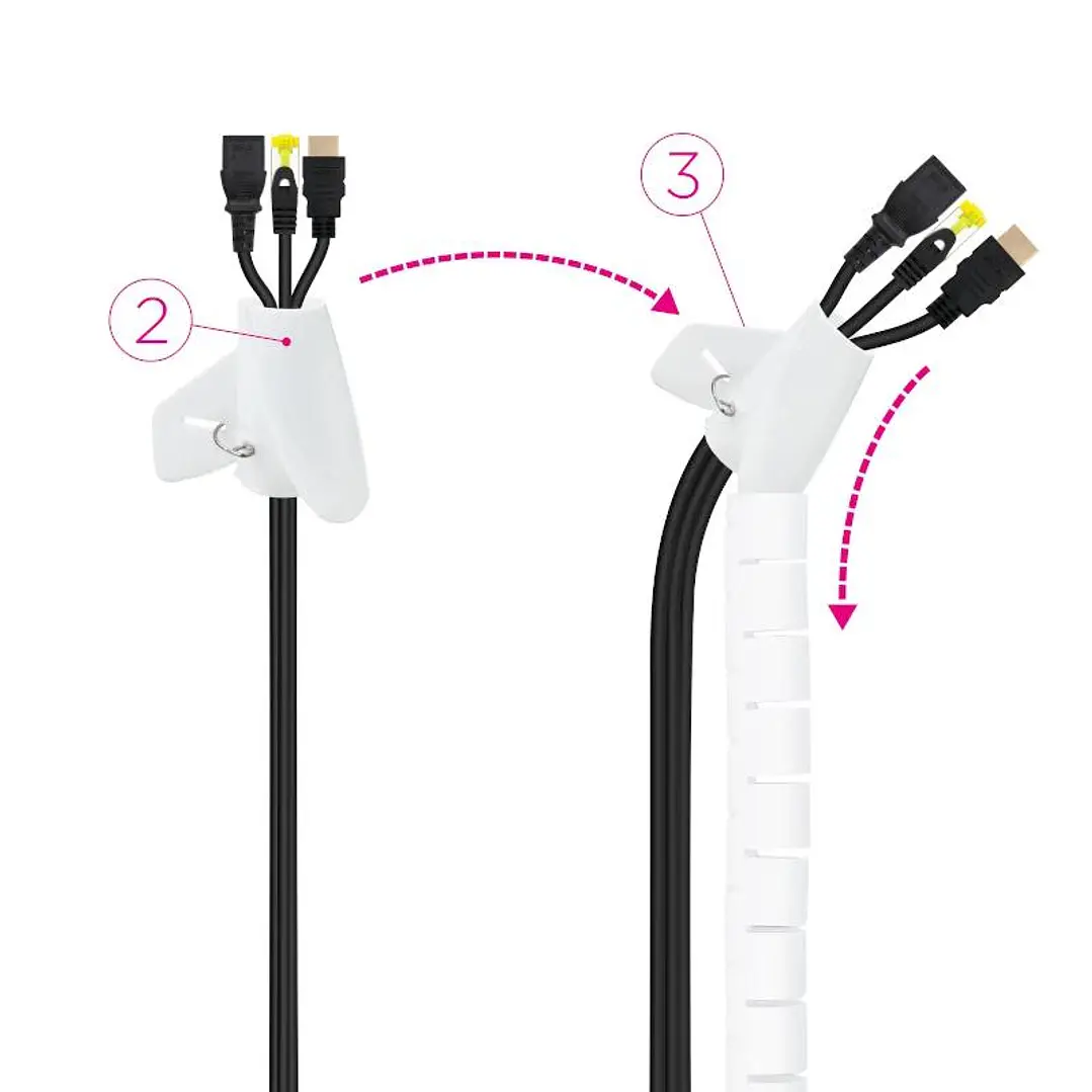 Nanocable Organizador cables flex. 25mm 1 M Blanco 3