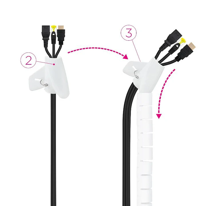 Nanocable Organizador cables flex. 25mm 1 M Blanco 3