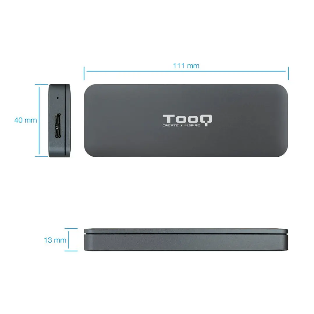 Tooq Caja Externa para discos SSD M.2 NGFF USB 3