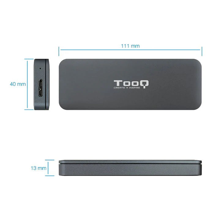 Tooq Caja Externa para discos SSD M.2 NGFF USB 3