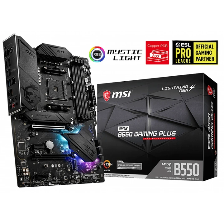 MSI Placa Base MPG B550 GAMING PLUS DDR4 ATX AM4 1