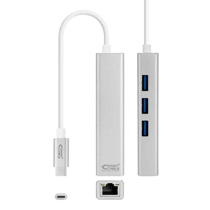 Nanocable Conversor USB-C Ethernet +3xUSB 3.0 1