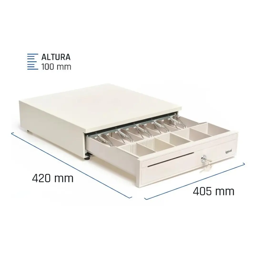iggual Cajón portamonedas IRON-30W 42cm 5+5 blanco 2