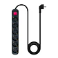 Nanocable Regleta 6 tomas con interruptor Negro - Miniatura 1