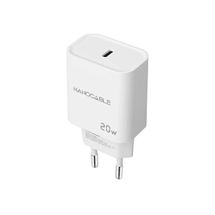 Nanocable Cargador pared USB-C PD 20W Blanco
