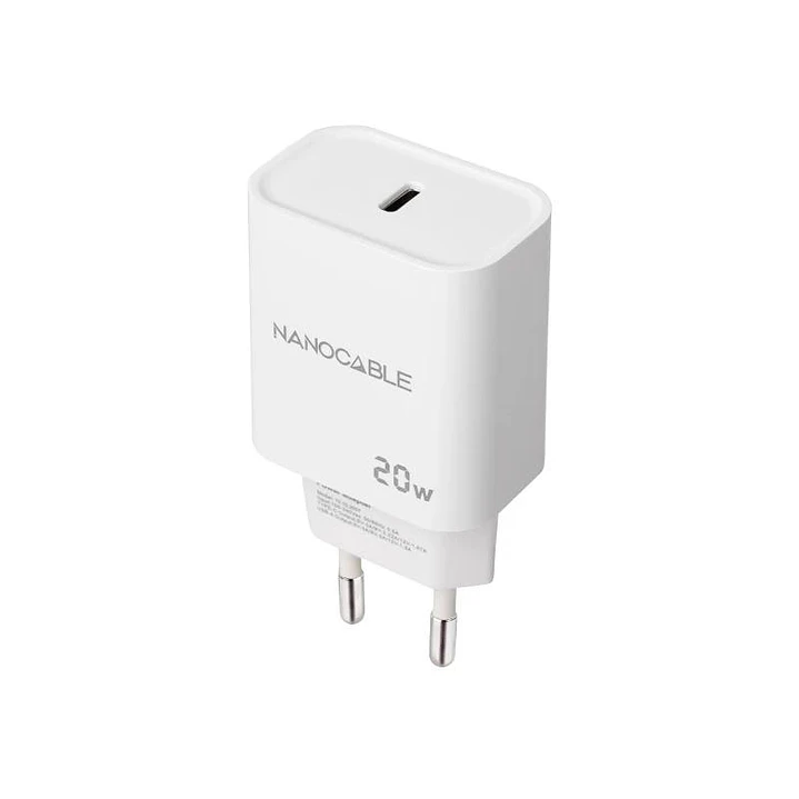 Nanocable Cargador pared USB-C PD 20W Blanco 1