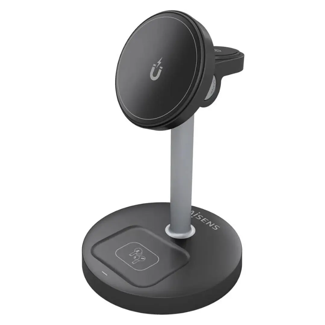 Aisens Cargador Inalámbrico USBC 15W 3 en 1 Negro 1