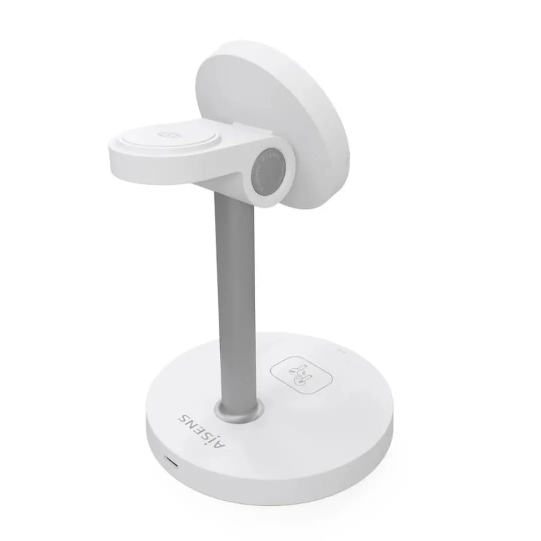 Aisens Cargador Inalámbrico USBC 15W 3 en 1 Blanco 3